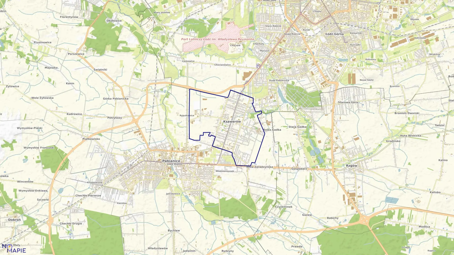 Mapa obrębu Ksawerów-10 w gminie Ksawerów