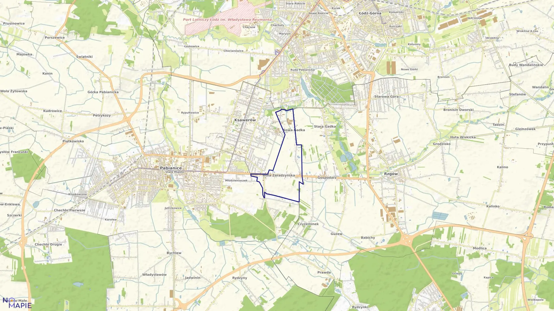 Mapa obrębu Wola Zaradzyńska-24 w gminie Ksawerów
